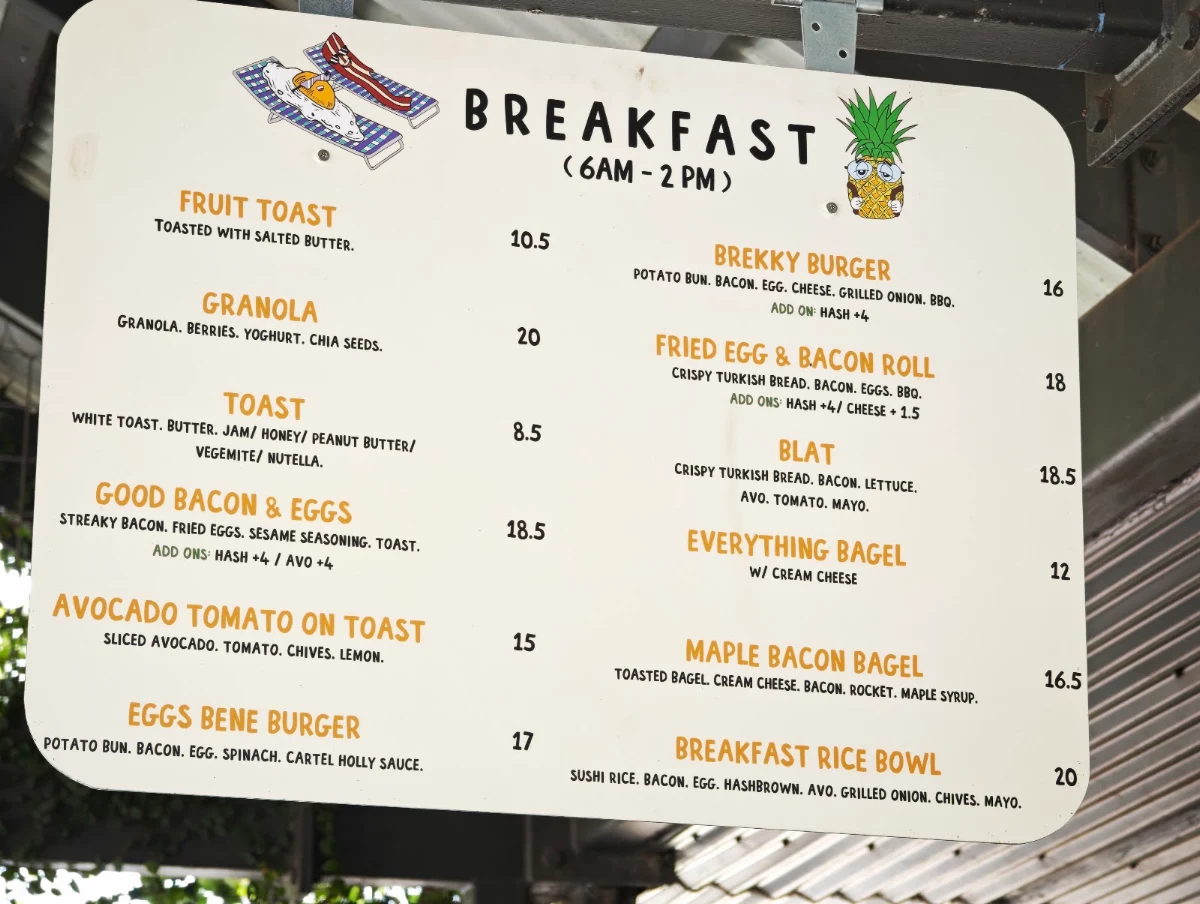 Menu, Good Cartel