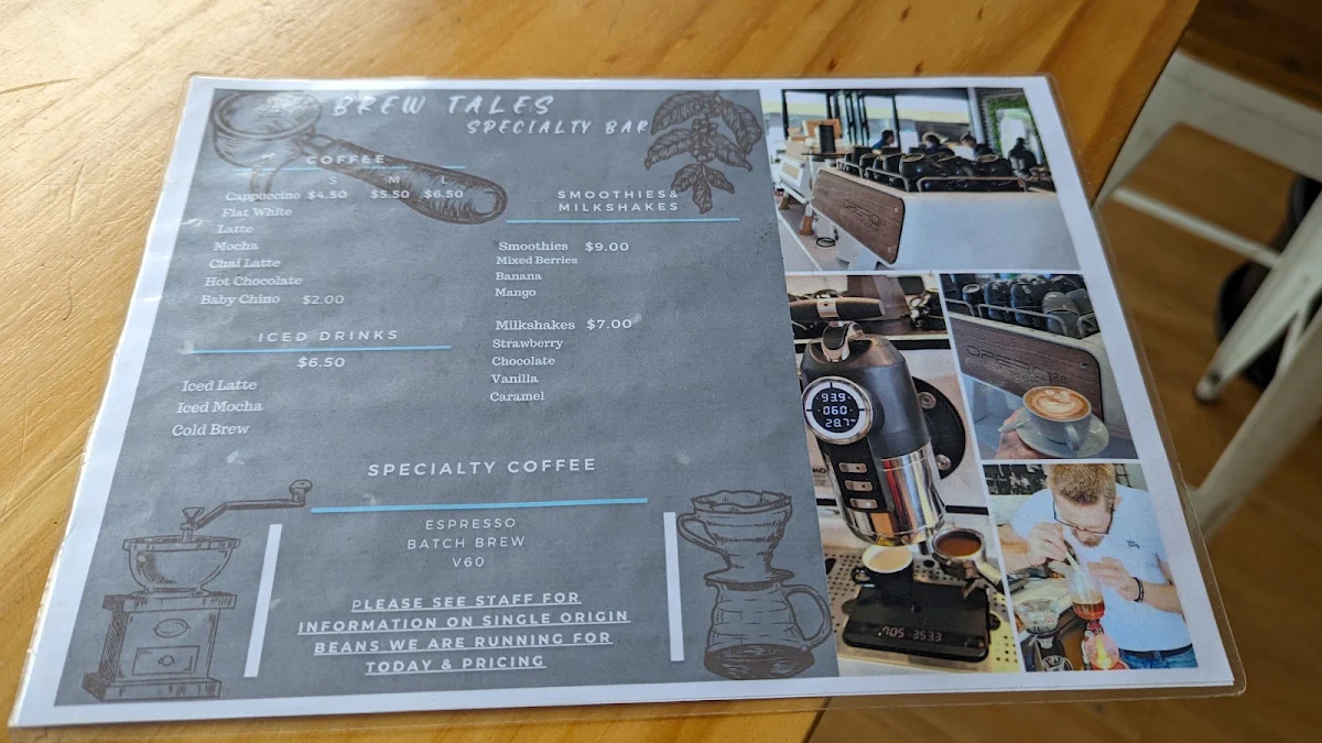 Menu, Brew Tales Wickham