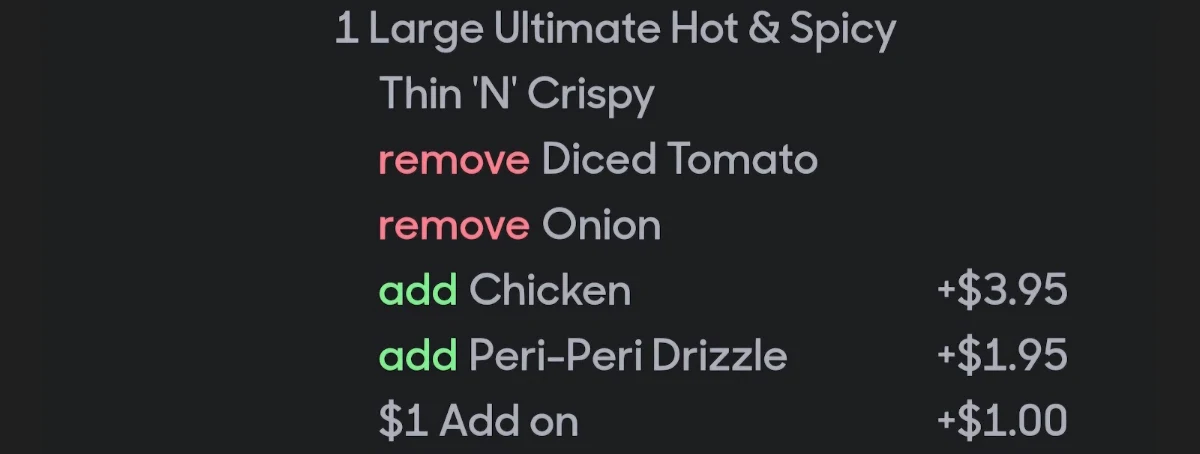 Menu, Pizza Hut Deception Bay