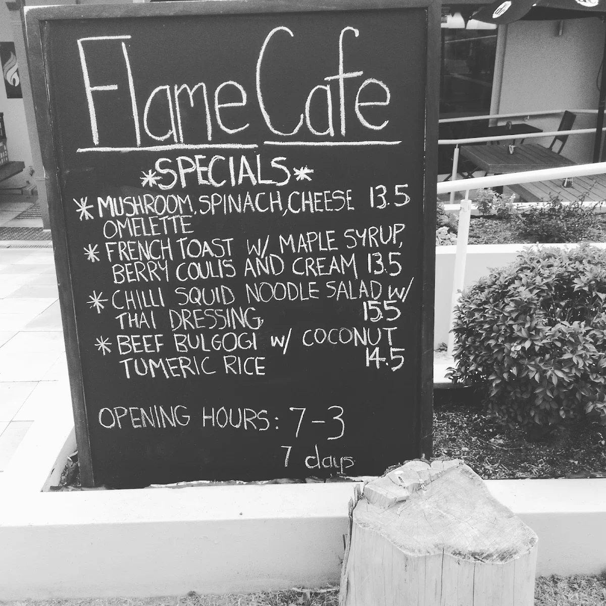 Menu, Flame Cafe North Ryde