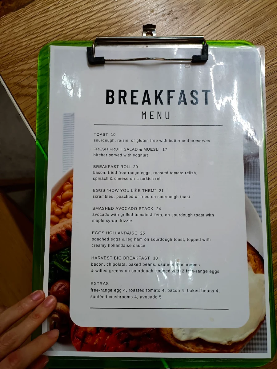 Menu, Harvest Food Store