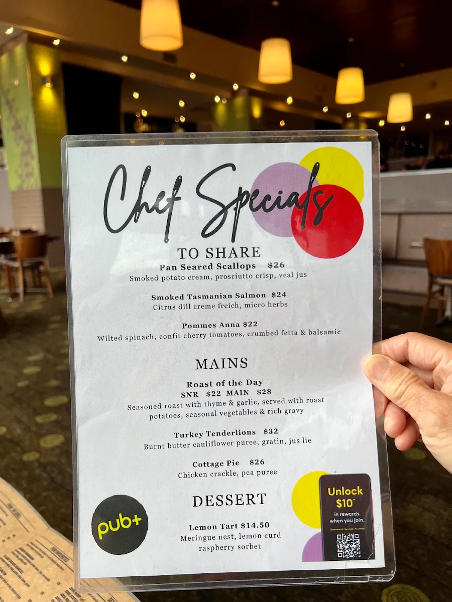 Menu, Shoppingtown Hotel
