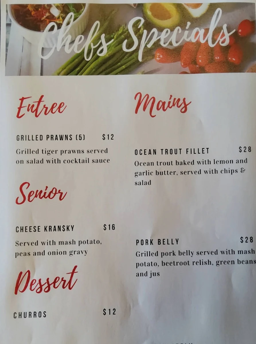 Menu, Shoppingtown Hotel