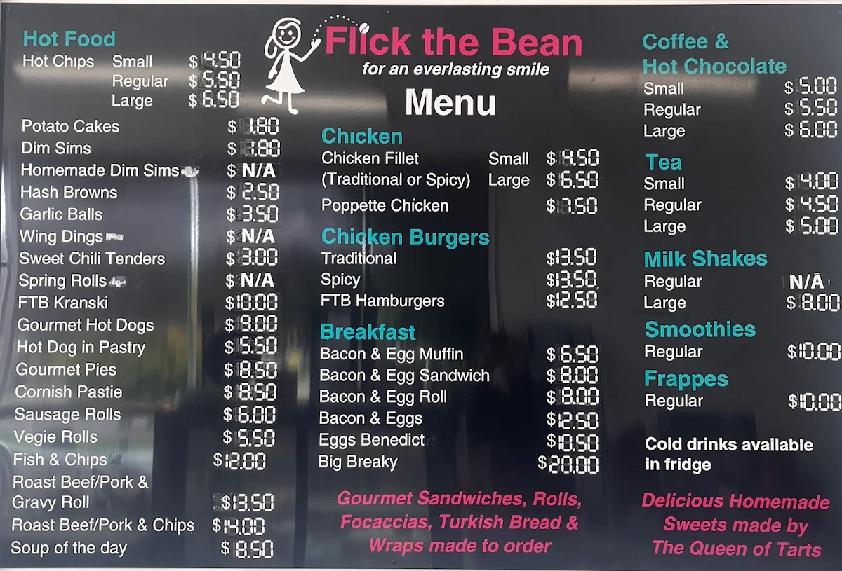 Menu, Flick The Bean