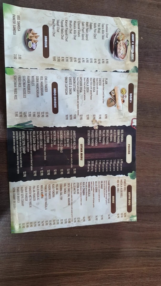 Menu, Chatmahal sweets and indian restaurant