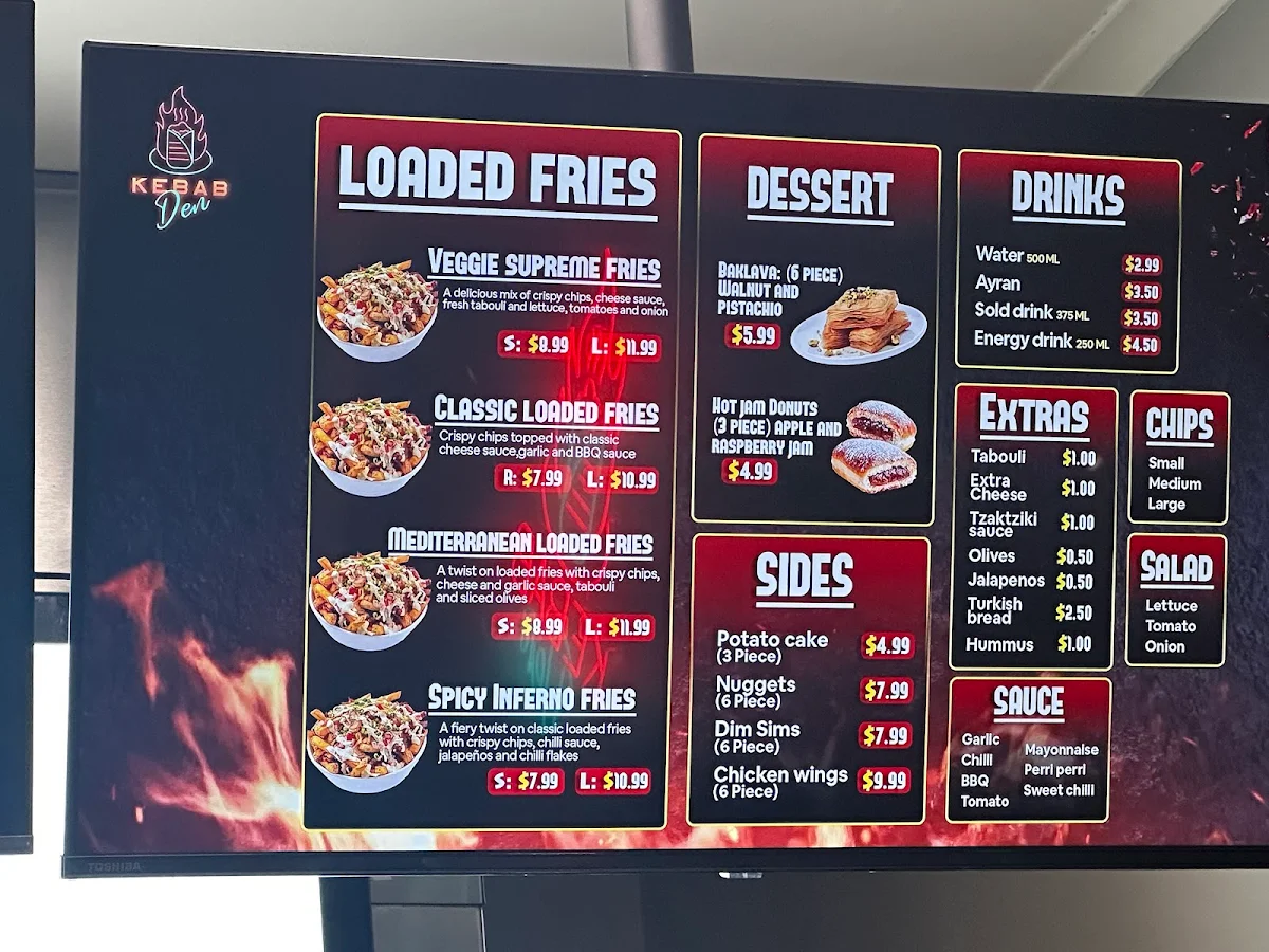 Menu, Kebab Den