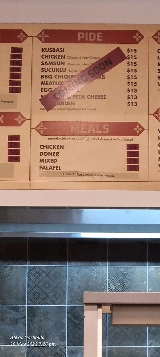 Menu, Lakeland Kebabs & Pizza