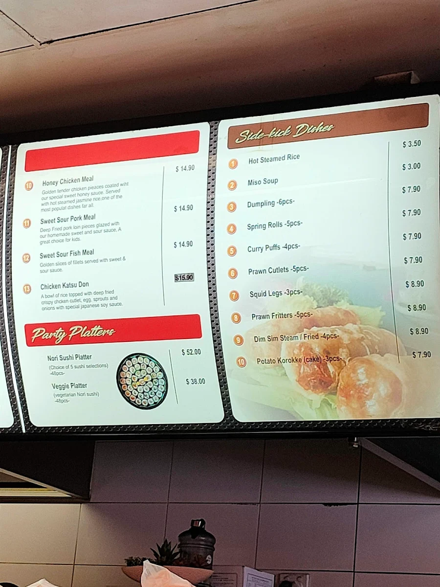 Menu, Noodlers Noodle Sushi