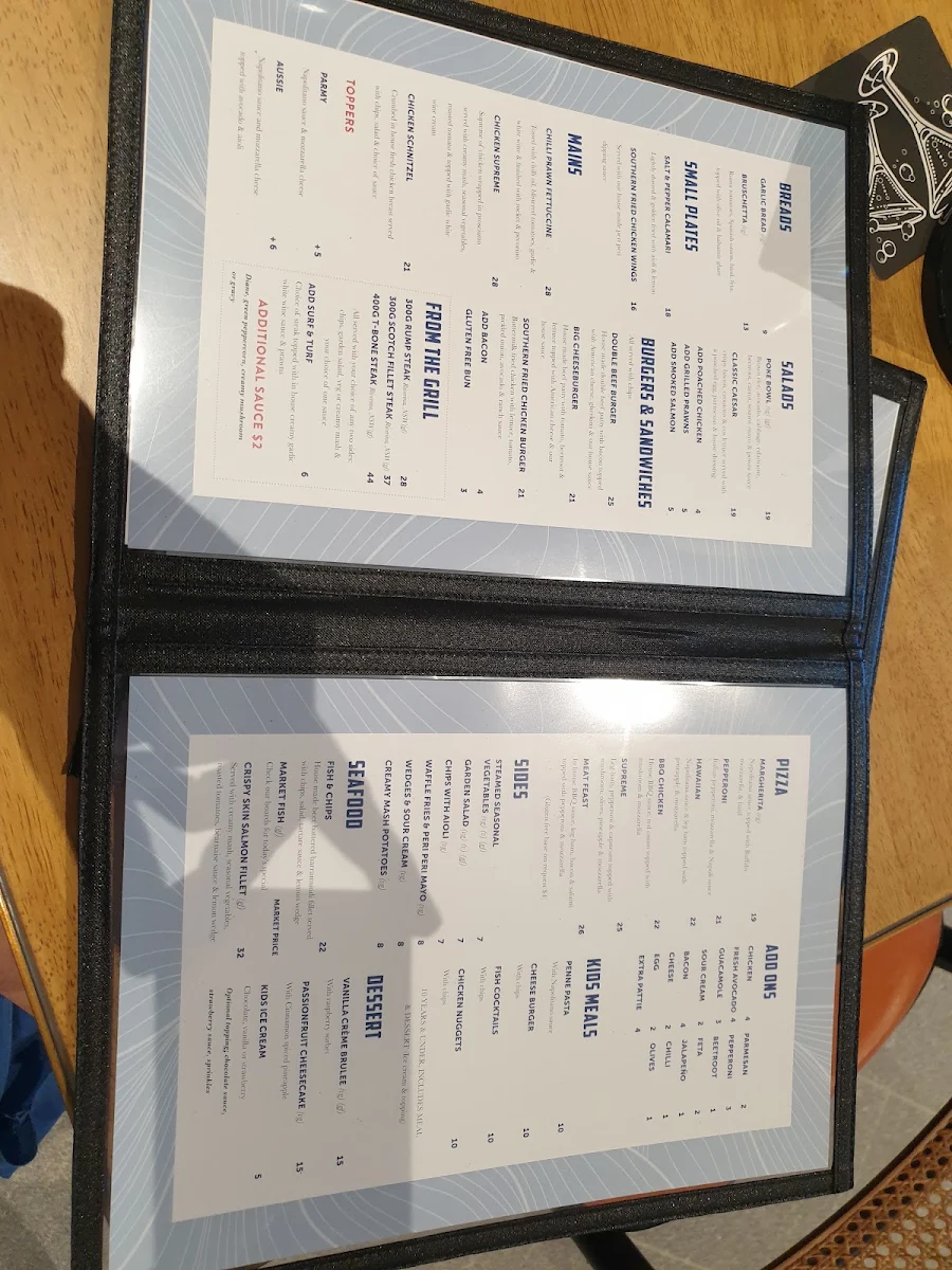 Menu, Homebush Hotel