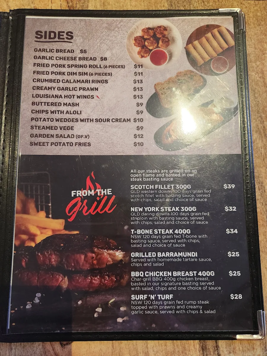 Menu, Homebush Hotel