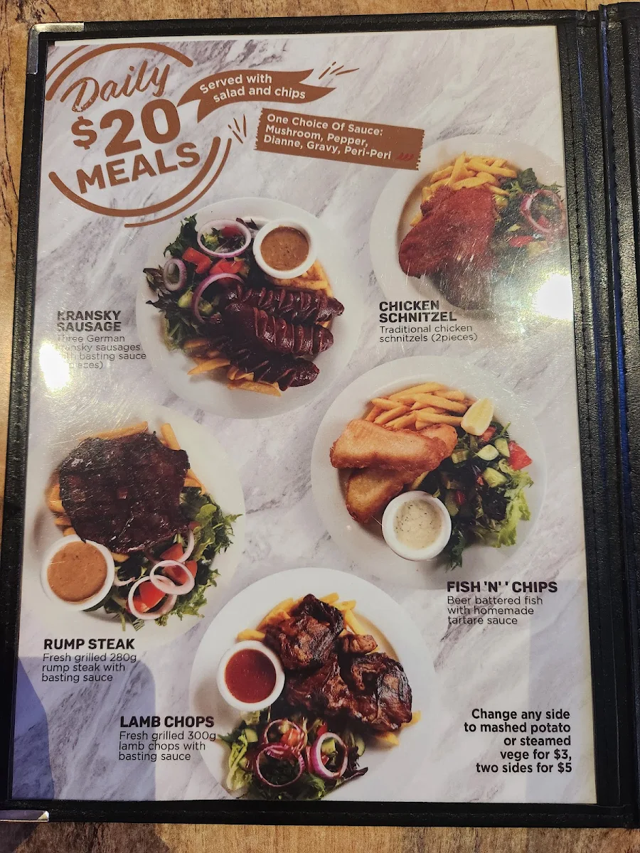 Menu, Homebush Hotel