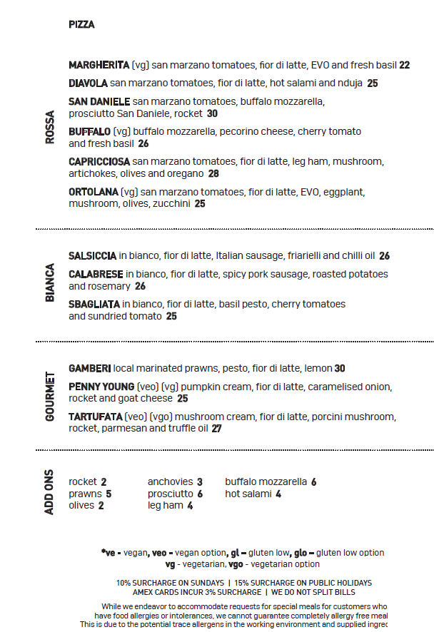 Menu, Penny Young