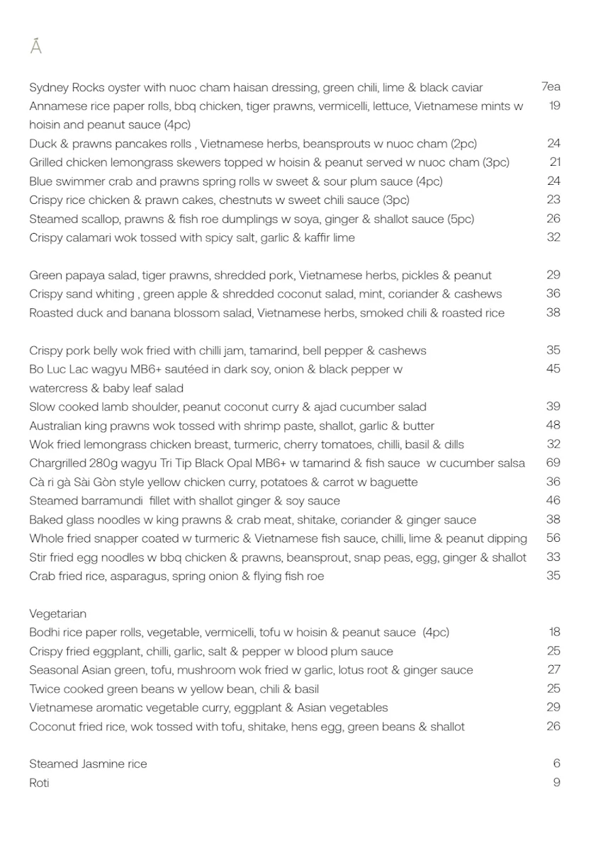 Menu, Annamese