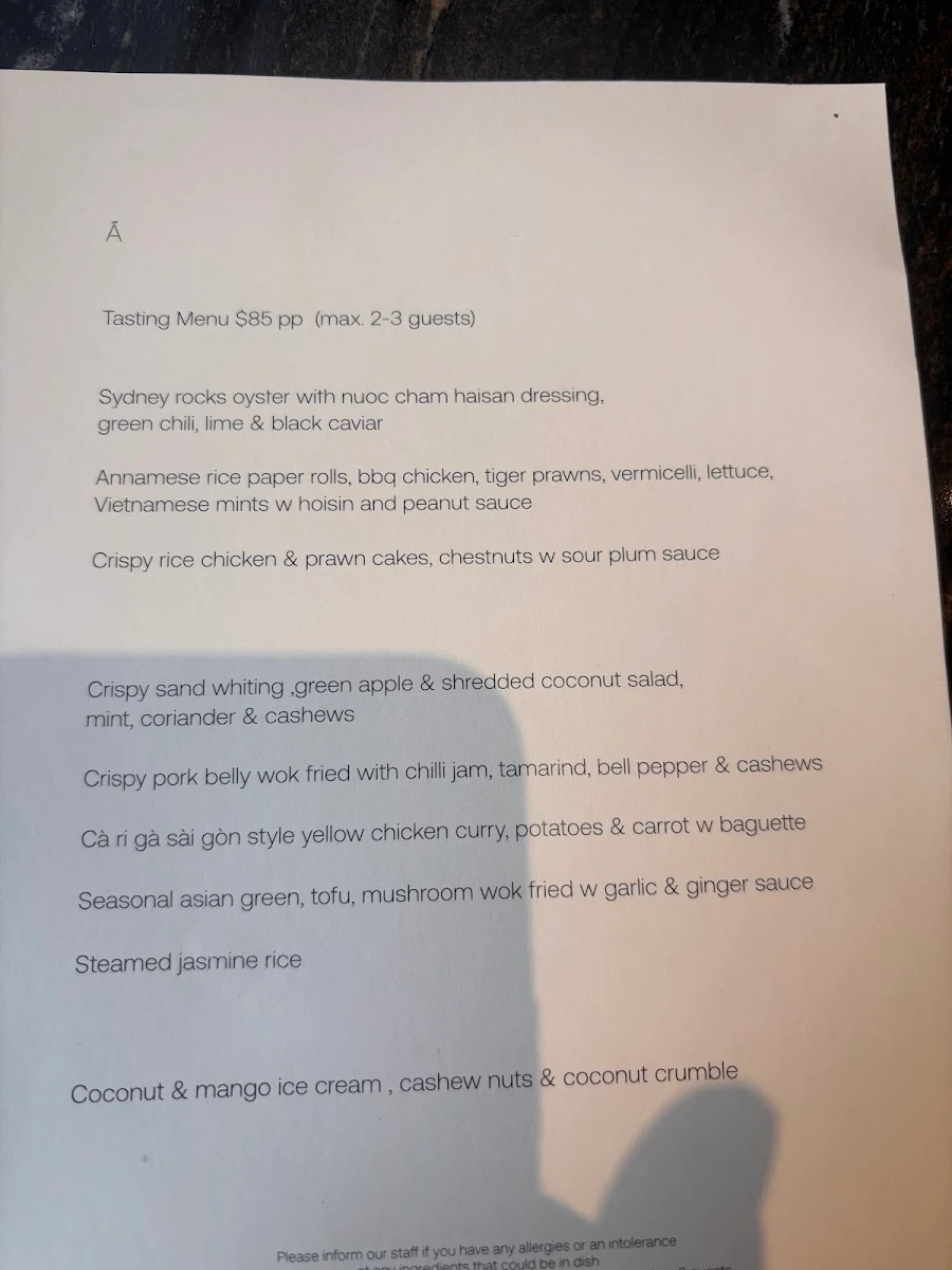 Menu, Annamese