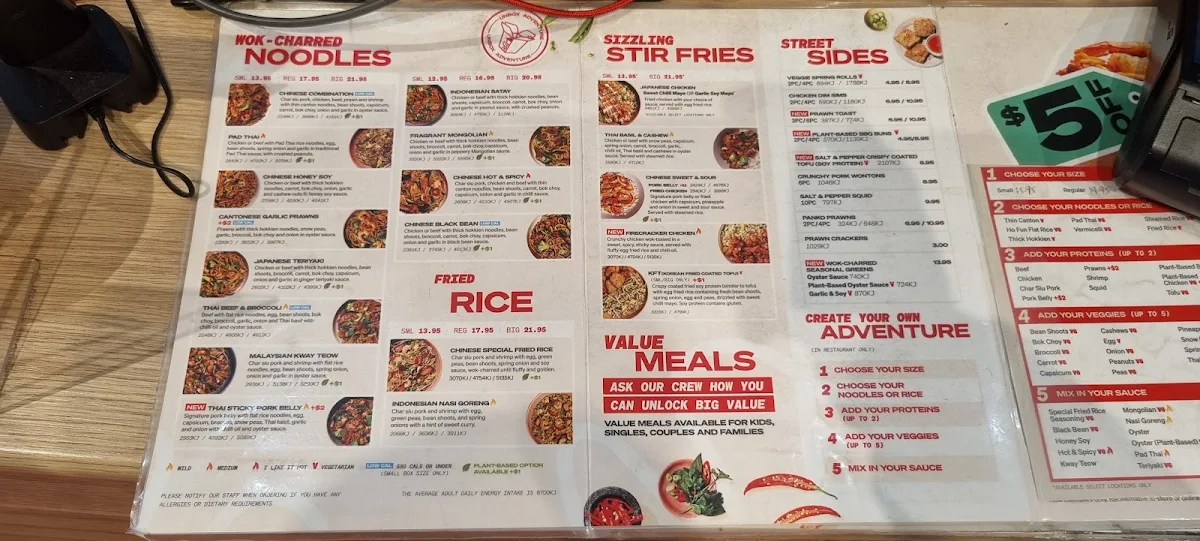 Menu, Noodle Box Geelong