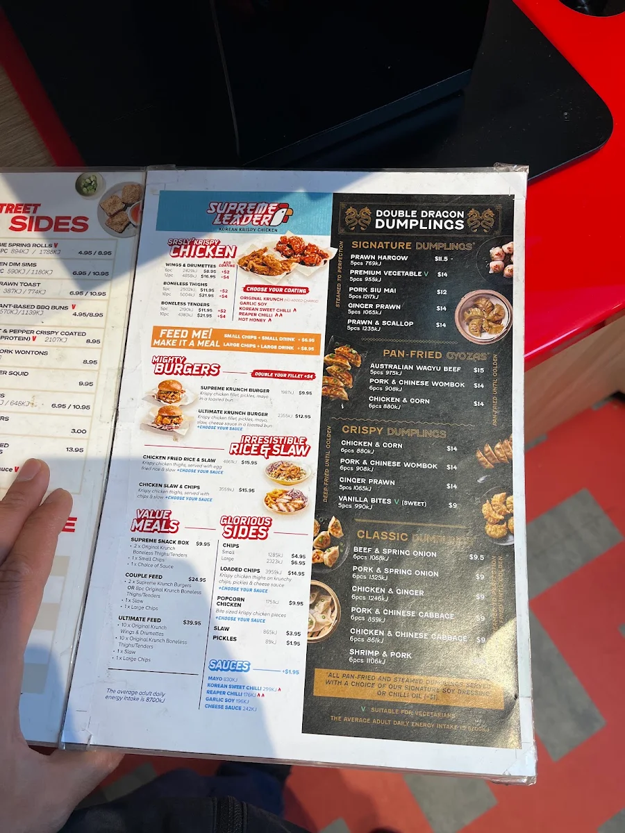 Menu, Noodle Box Geelong