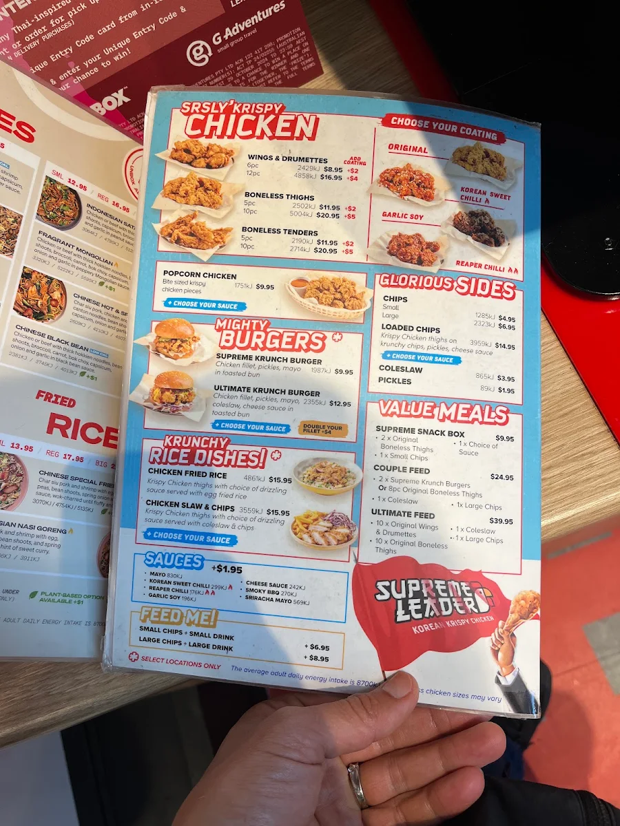 Menu, Noodle Box Geelong