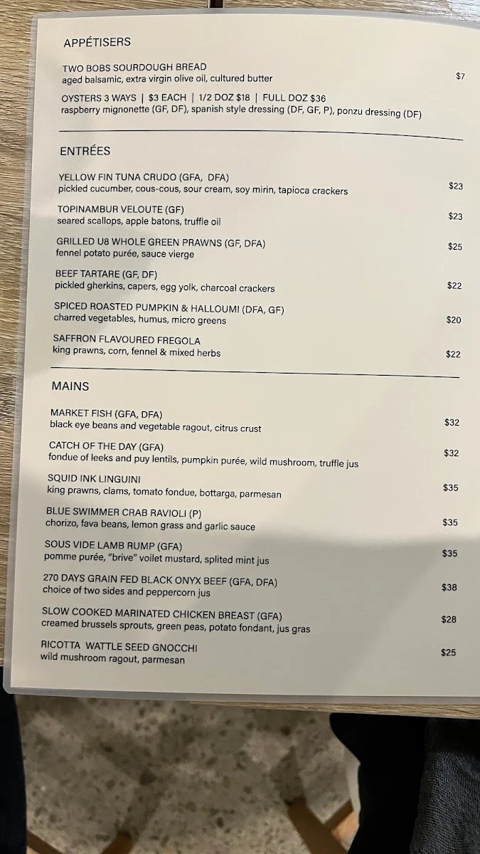 Menu, The Buoys Nelson Bay - Restaurant, Cafe And Bar