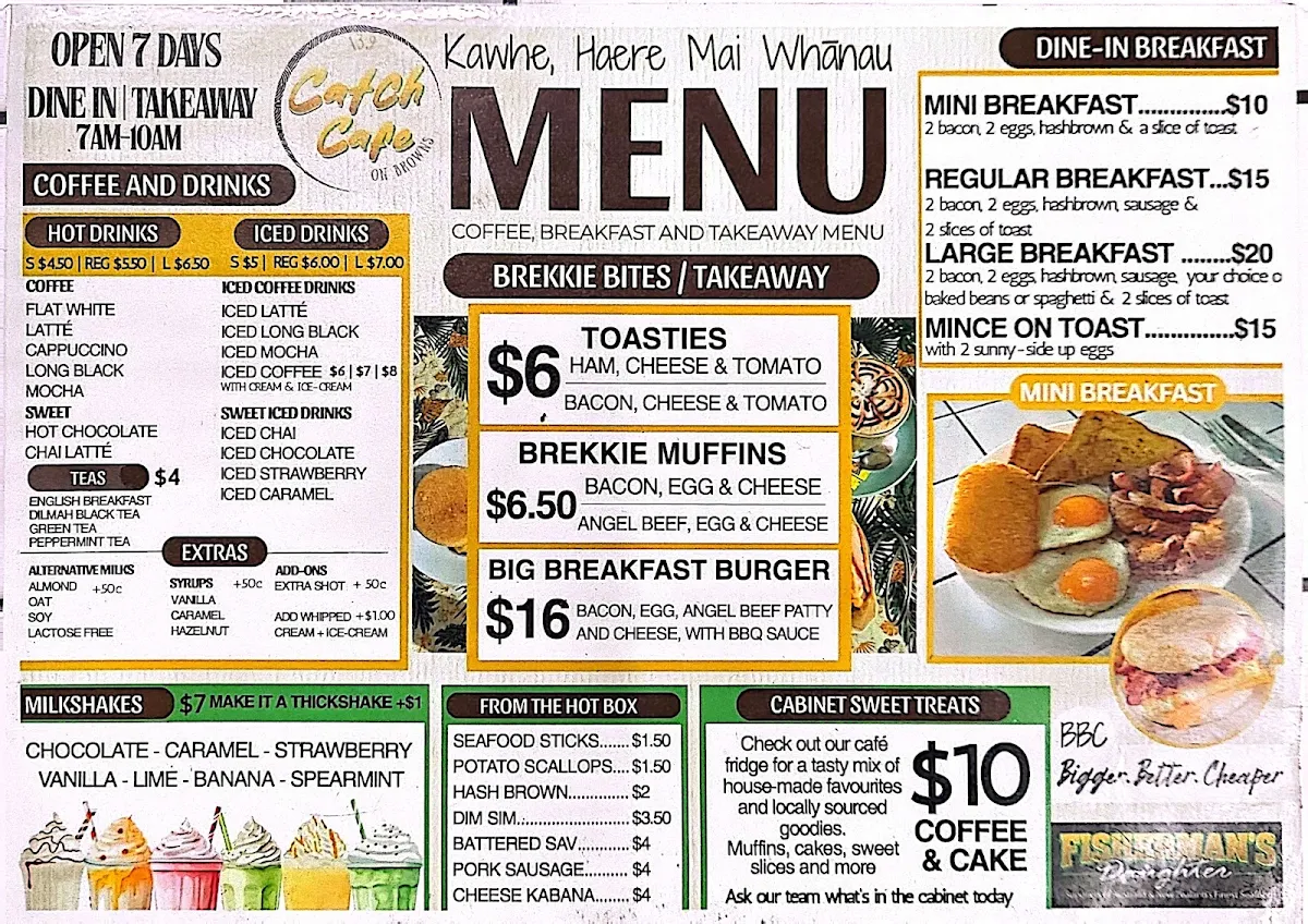 Menu, Fisherman's Daughter Fish 'n' Chips