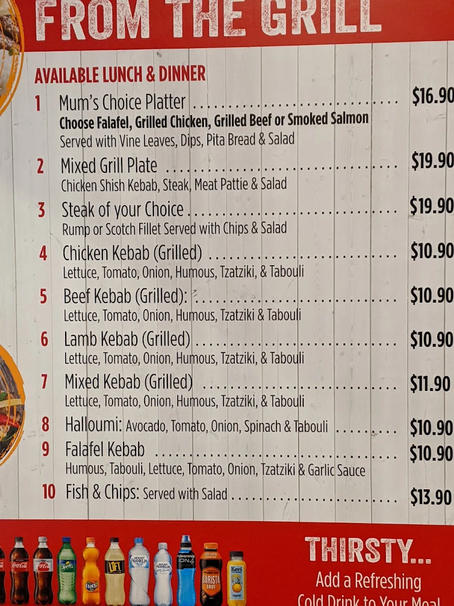 Menu, 3 Steps Cafe.