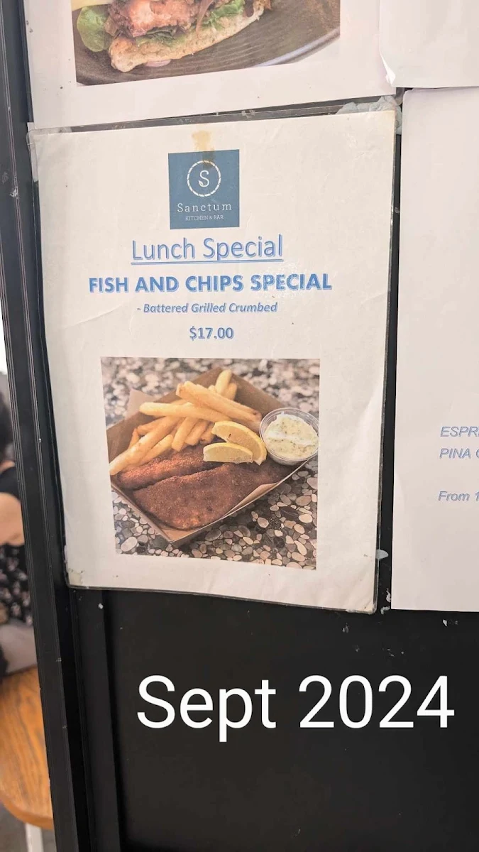 Menu, Sanctum Harbourtown