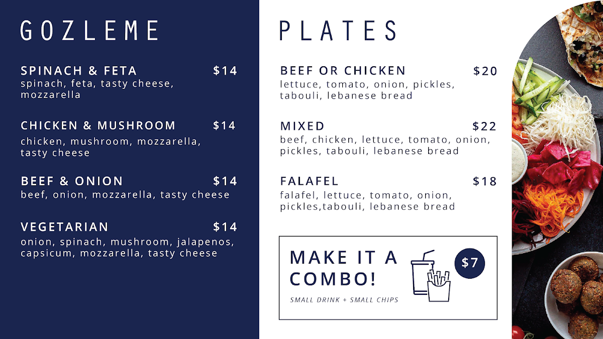 Menu, Dilara Kebabs and Street Food