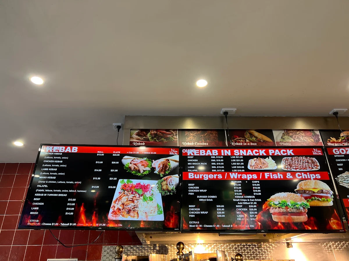 Menu, SIM Kebab House