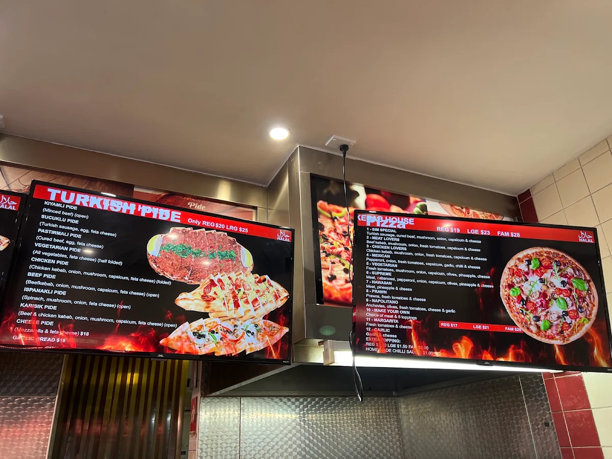 Menu, SIM Kebab House