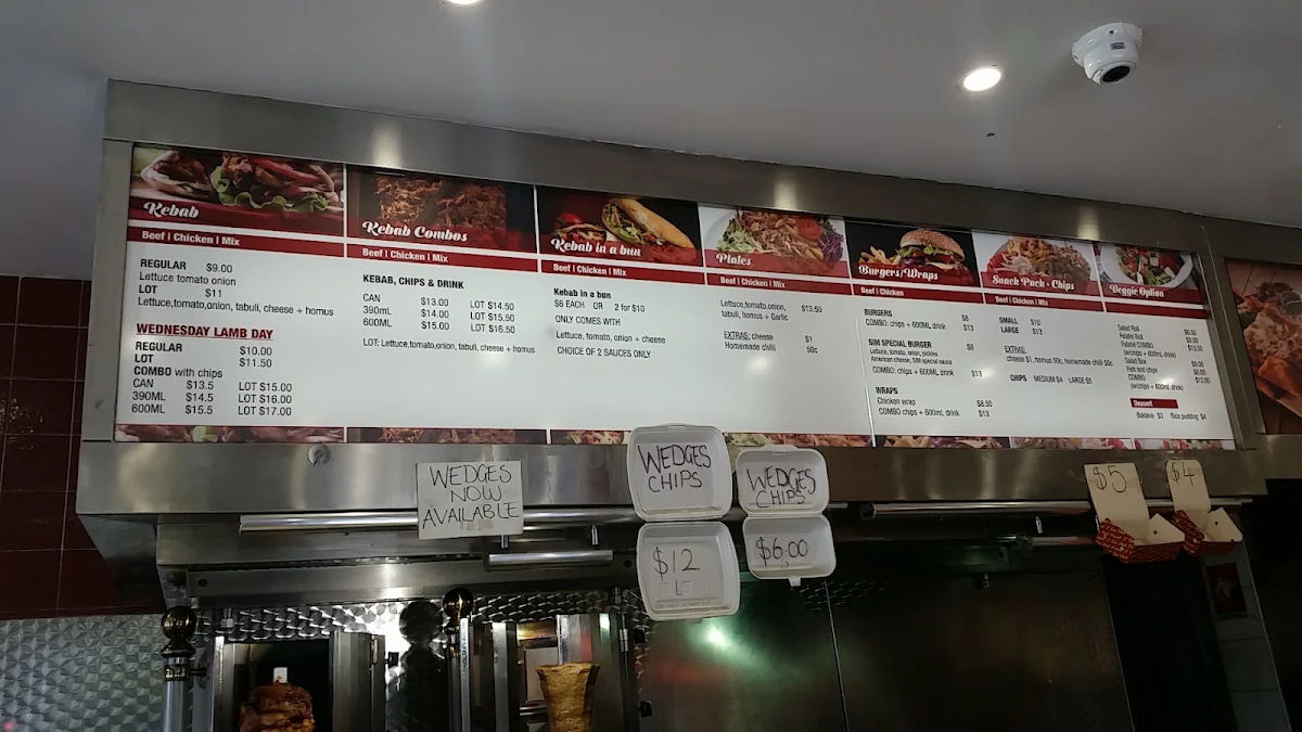 Menu, SIM Kebab House