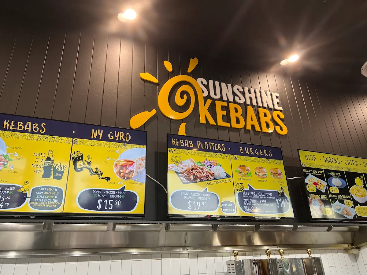 Menu, Sunshine Kebabs - Southport