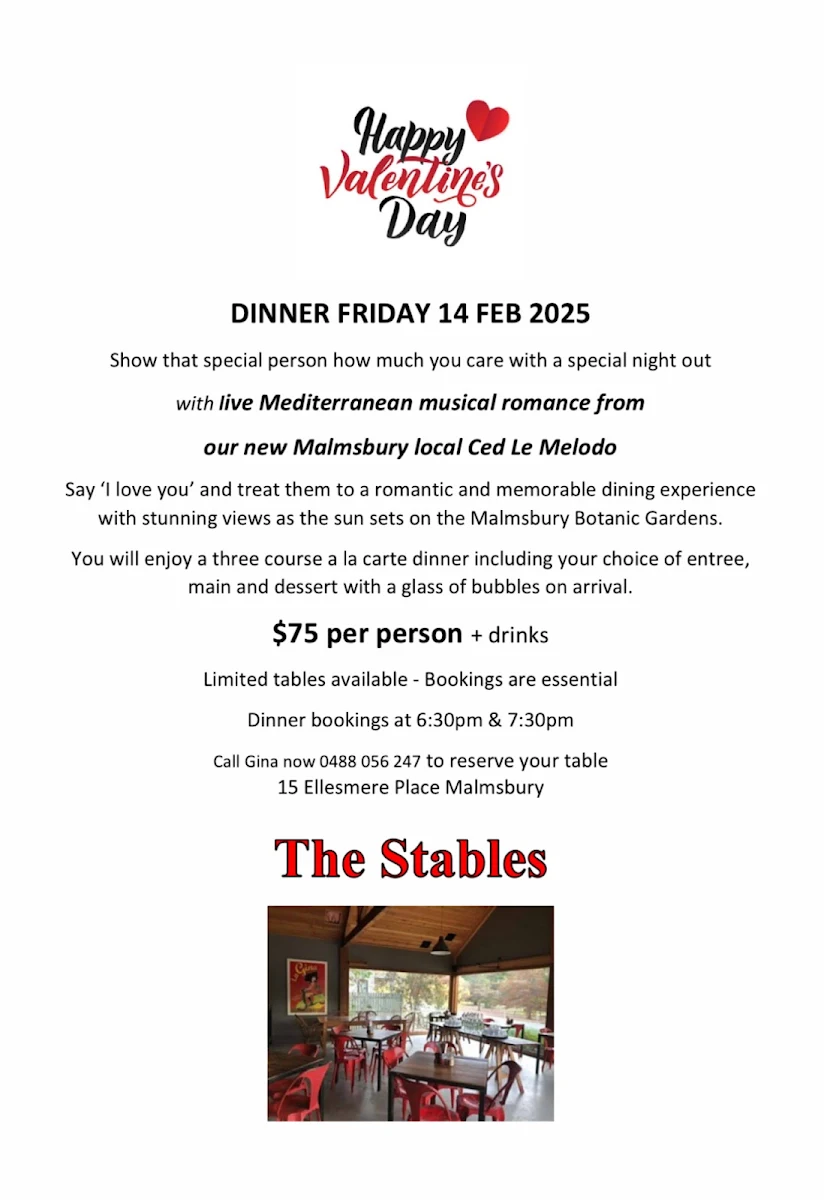 Menu, The Stables