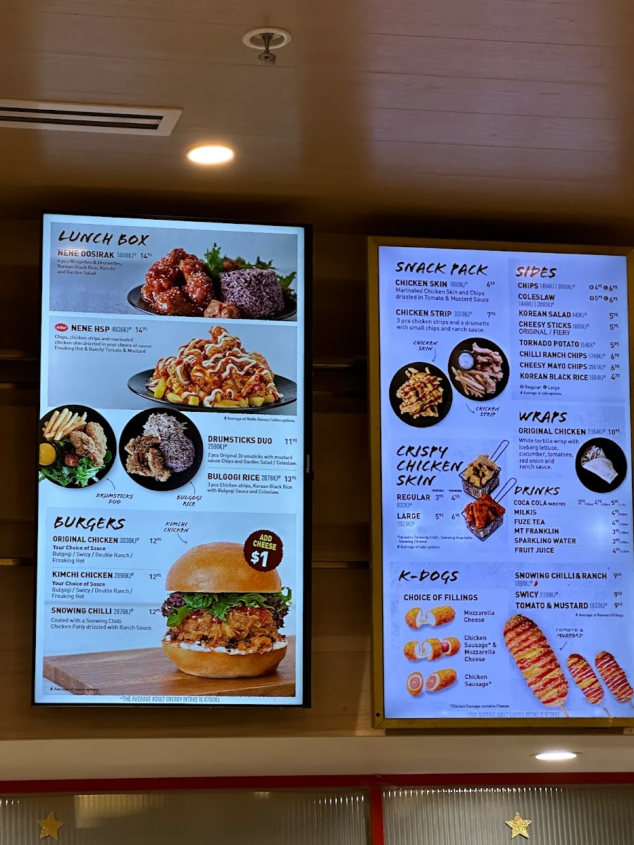 Menu, Nene Chicken
