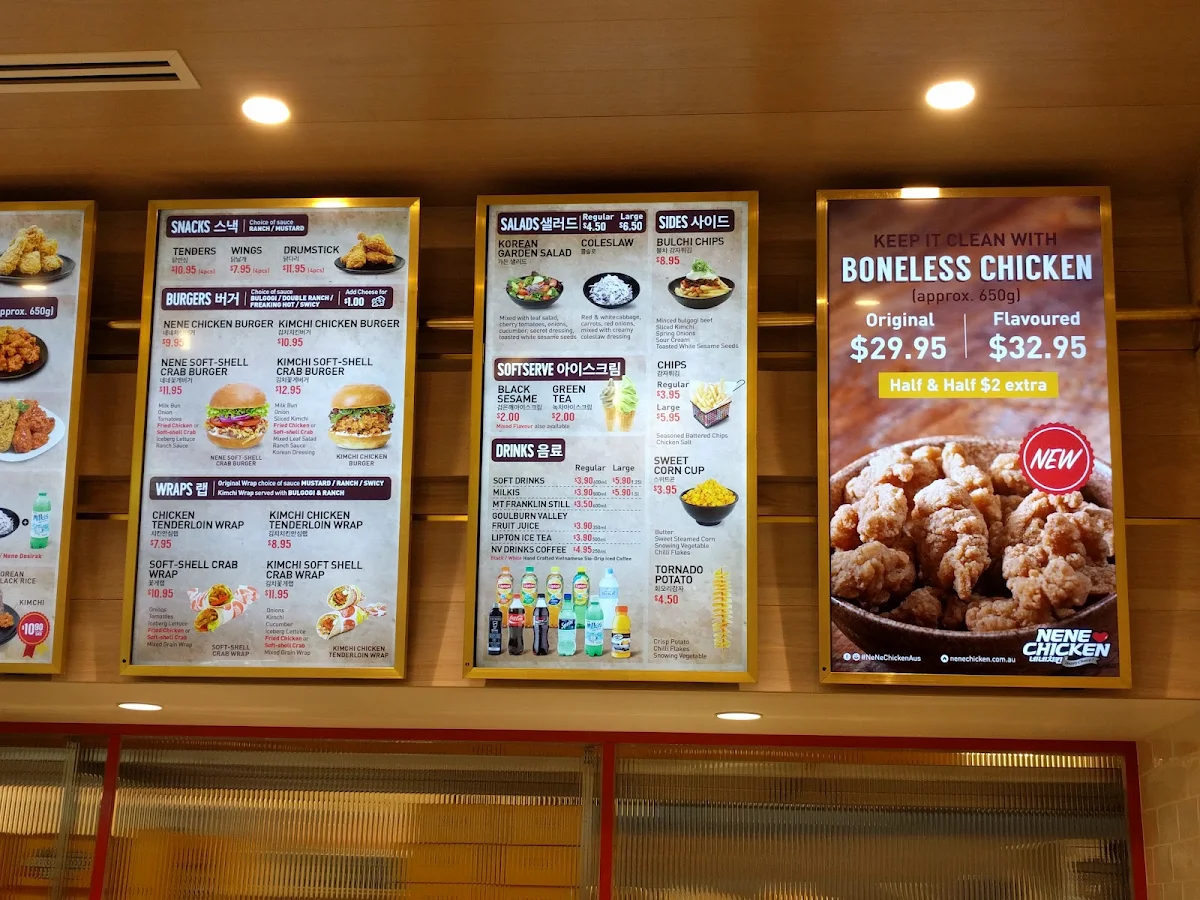 Menu, Nene Chicken