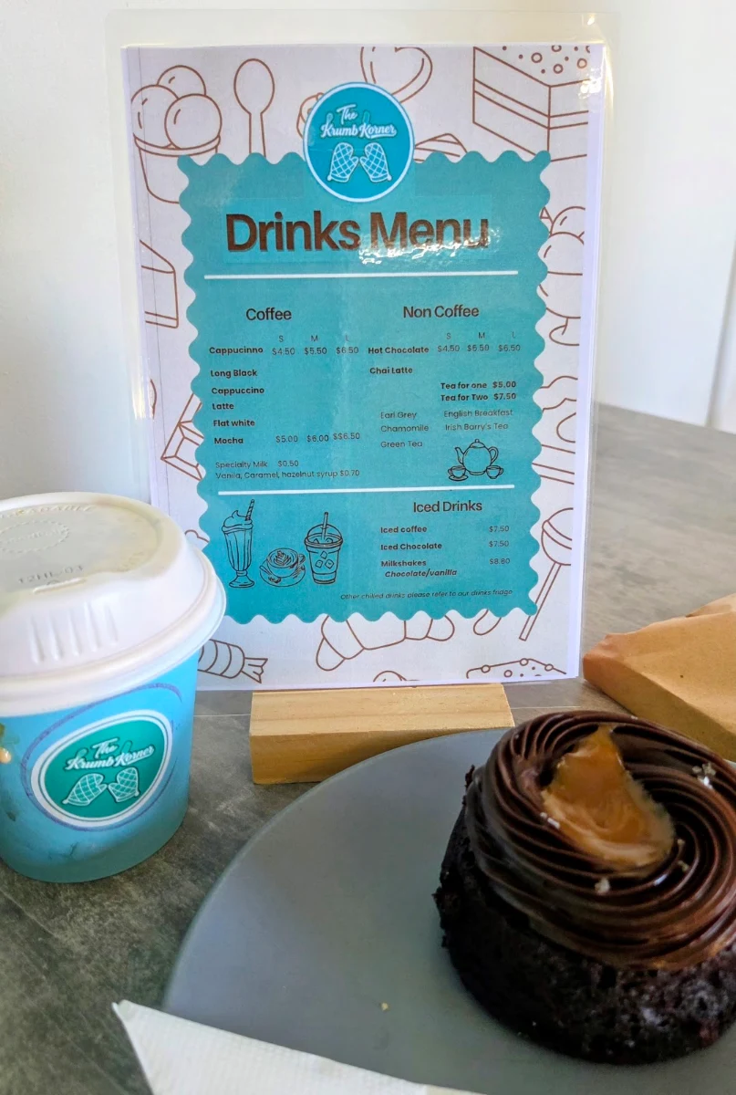 Menu, The Krumb Korner