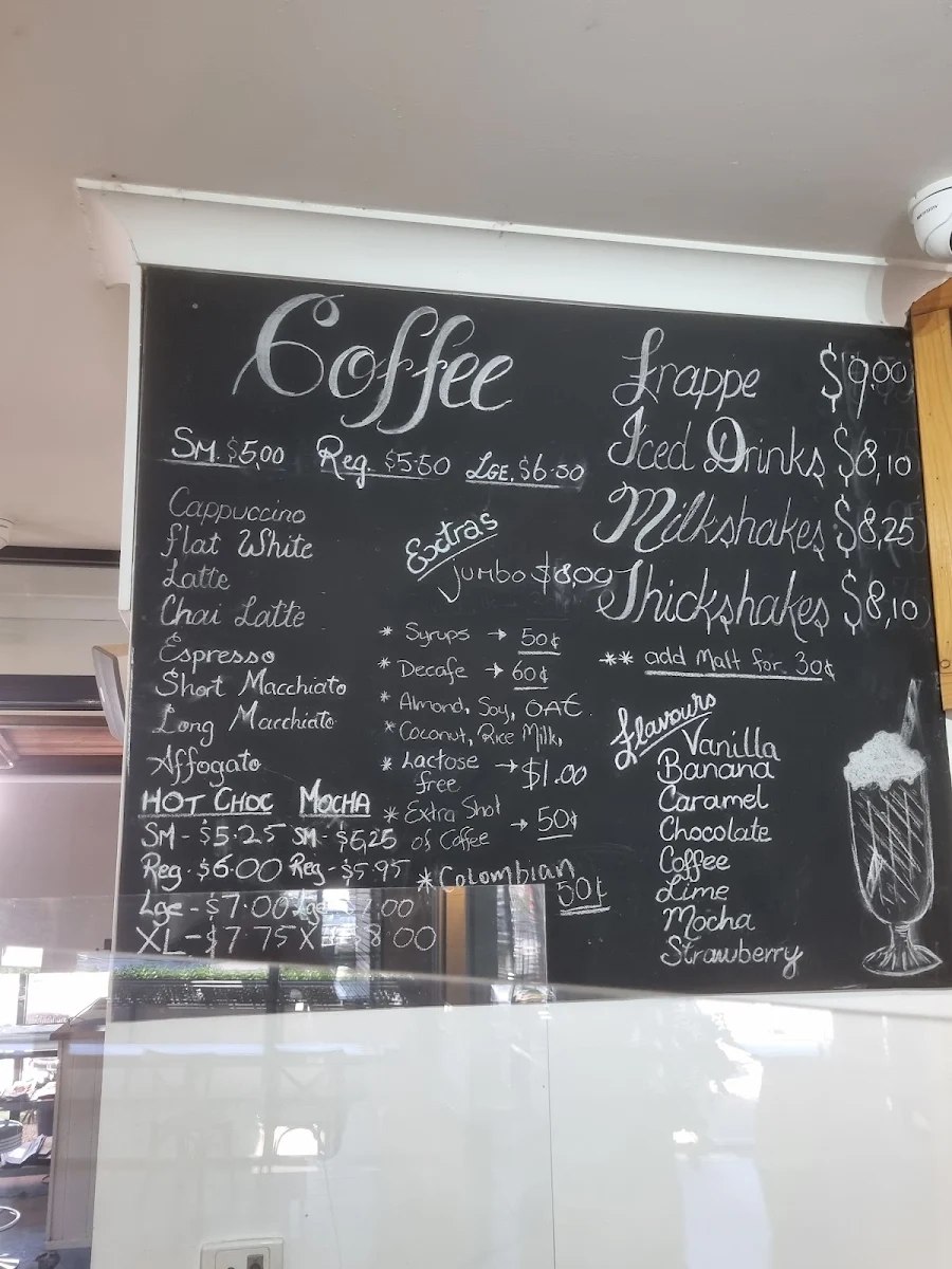 Menu, Glass House Mountains Coffee