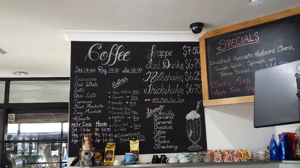 Menu, Glass House Mountains Coffee