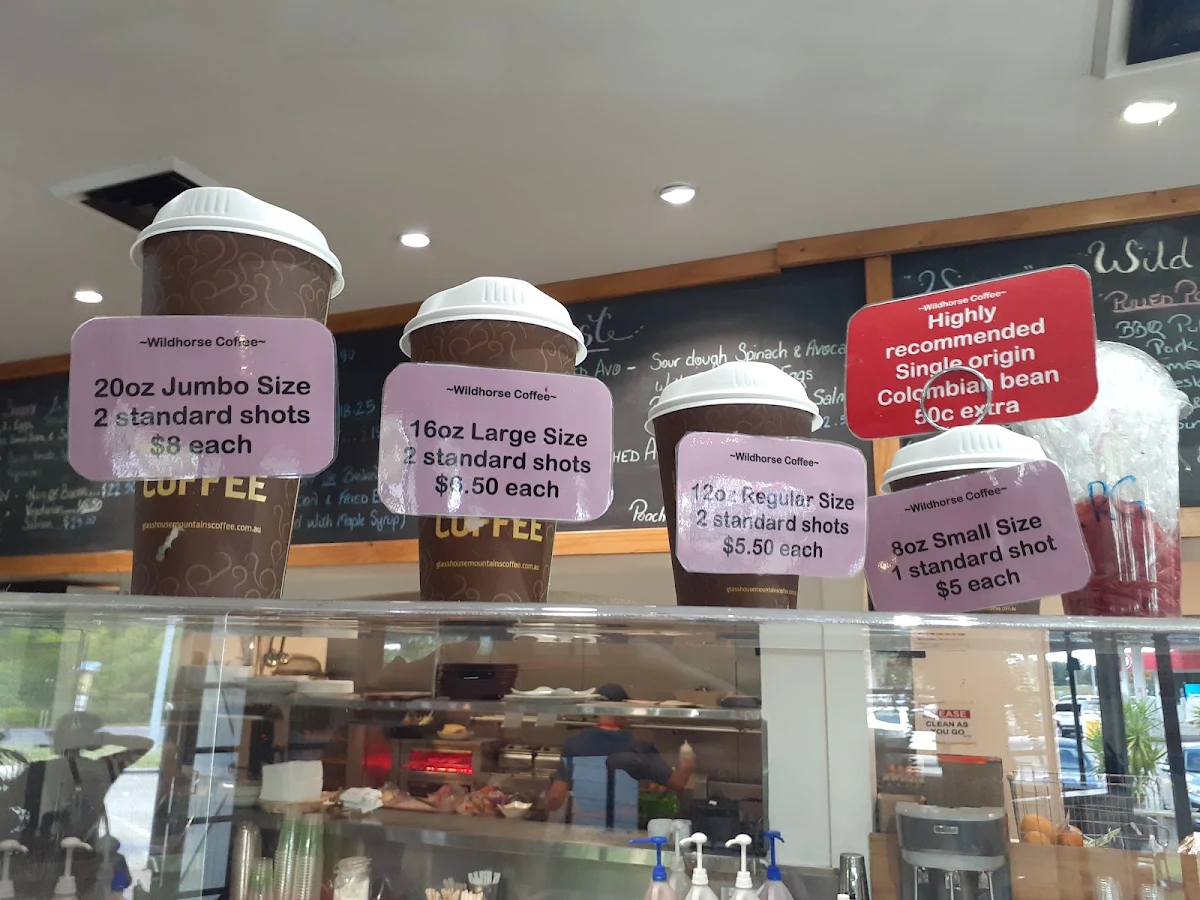 Menu, Glass House Mountains Coffee