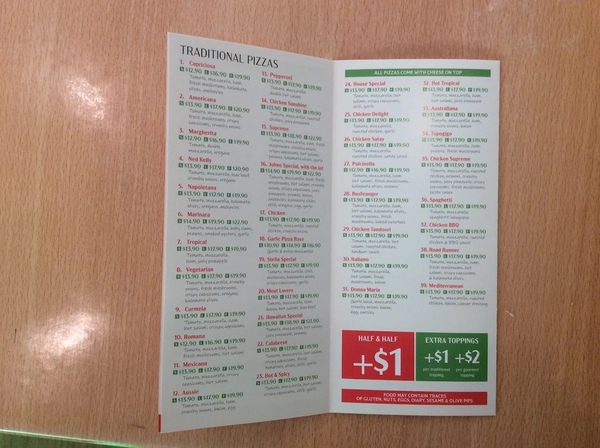 Menu, ItalianIssimo Pizza & Pasta
