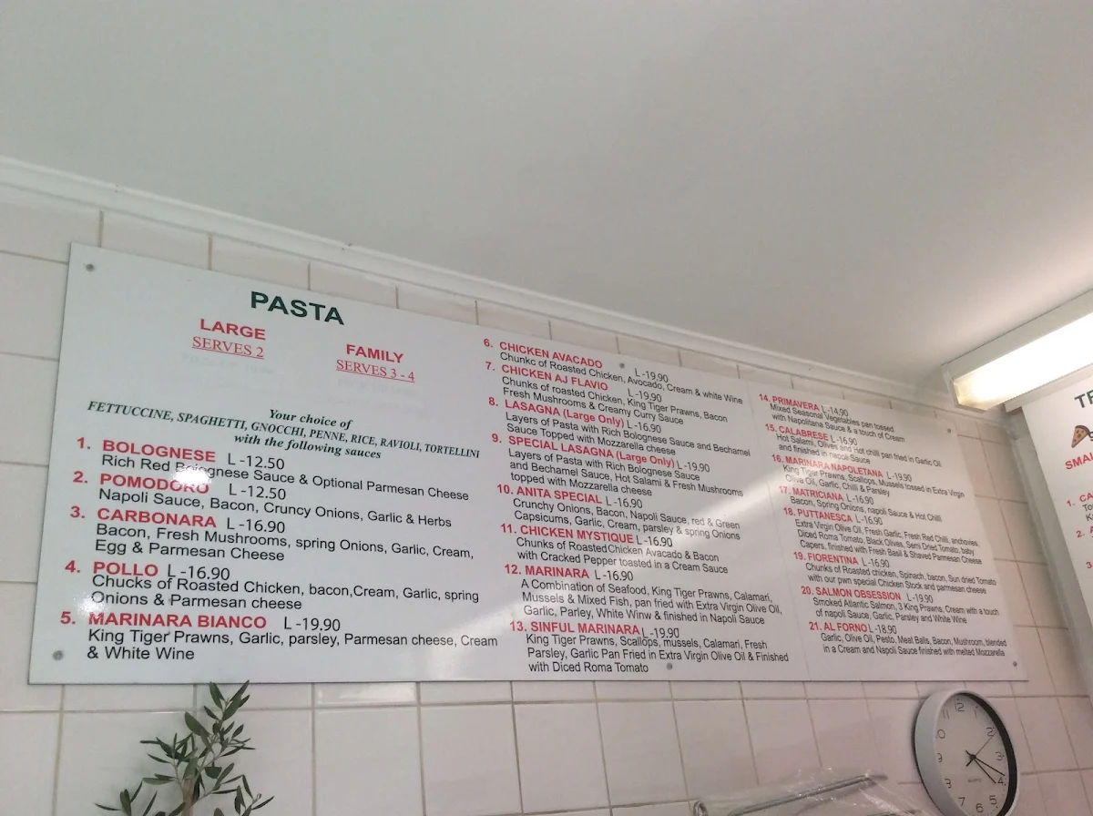 Menu, ItalianIssimo Pizza & Pasta