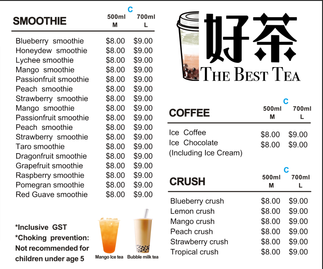 Menu, Kichi Sushi