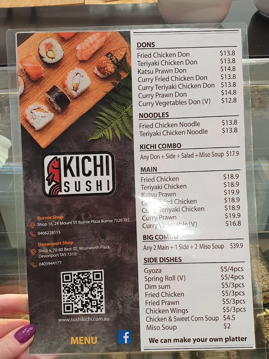 Menu, Kichi Sushi