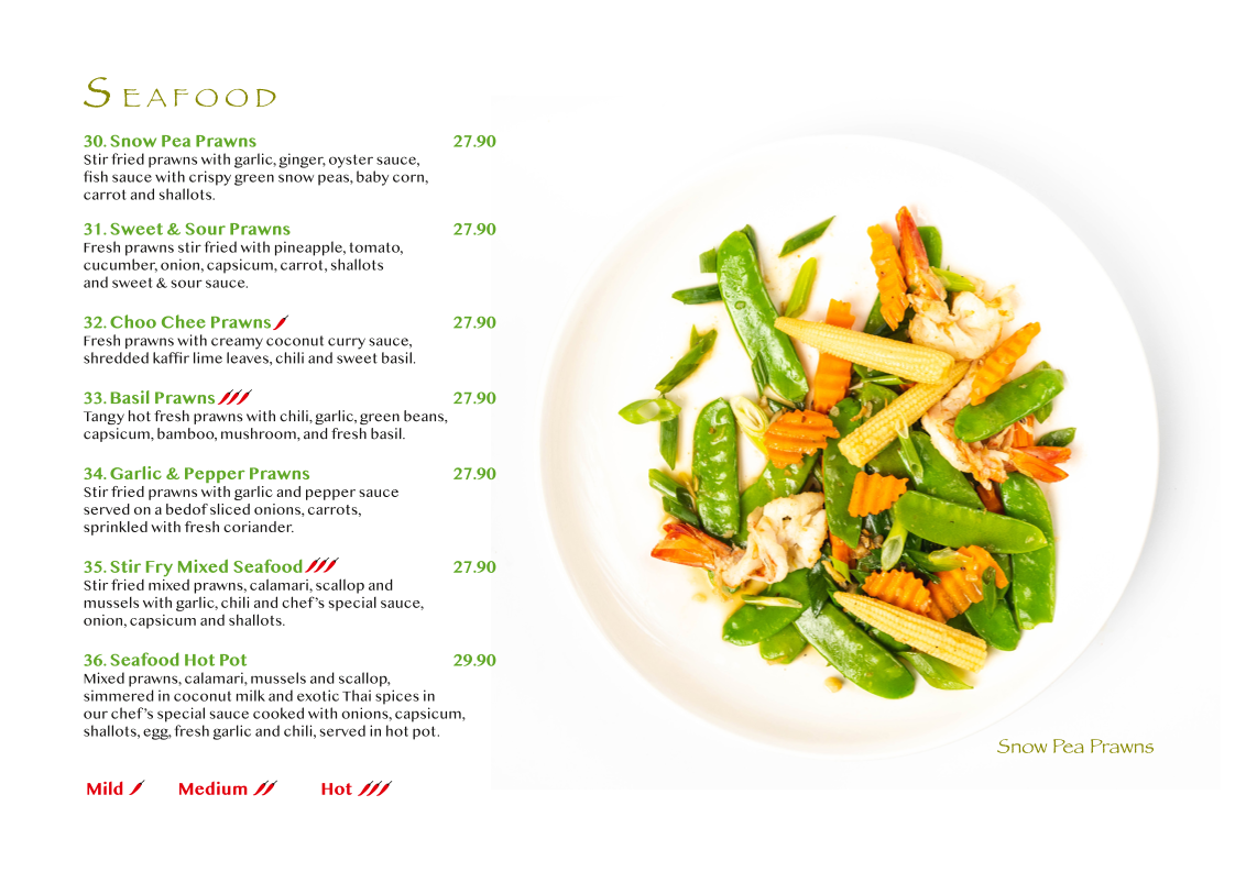 Menu, Yim Thai Gloucester