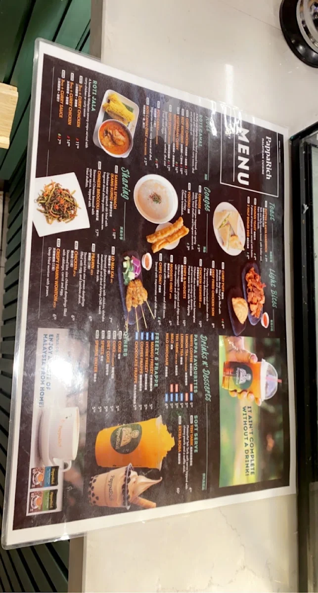 Menu, PappaRich M-City