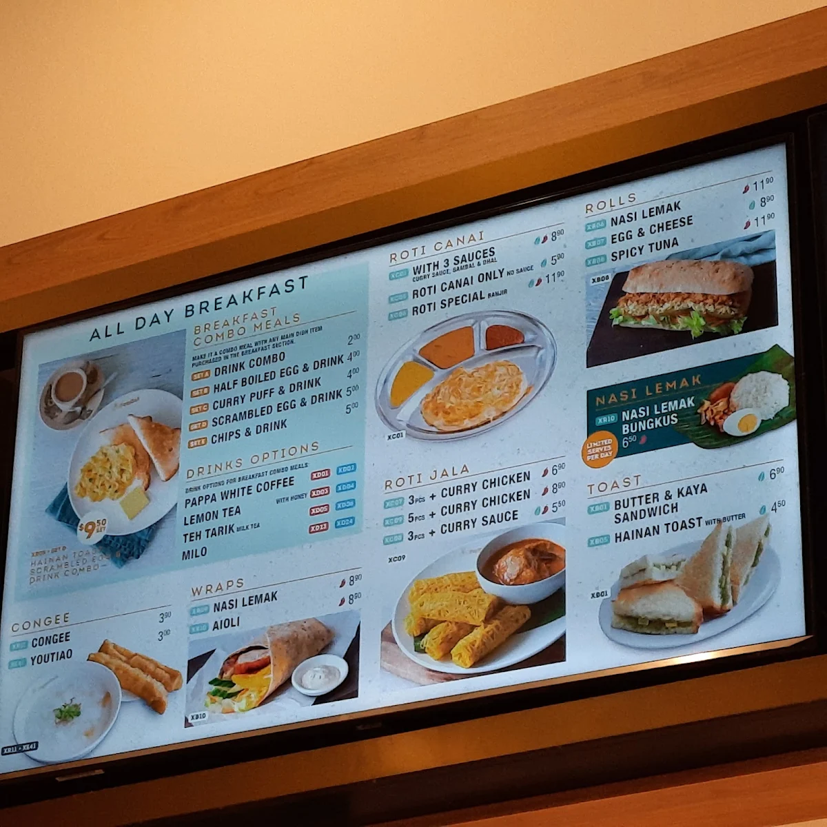 Menu, PappaRich M-City