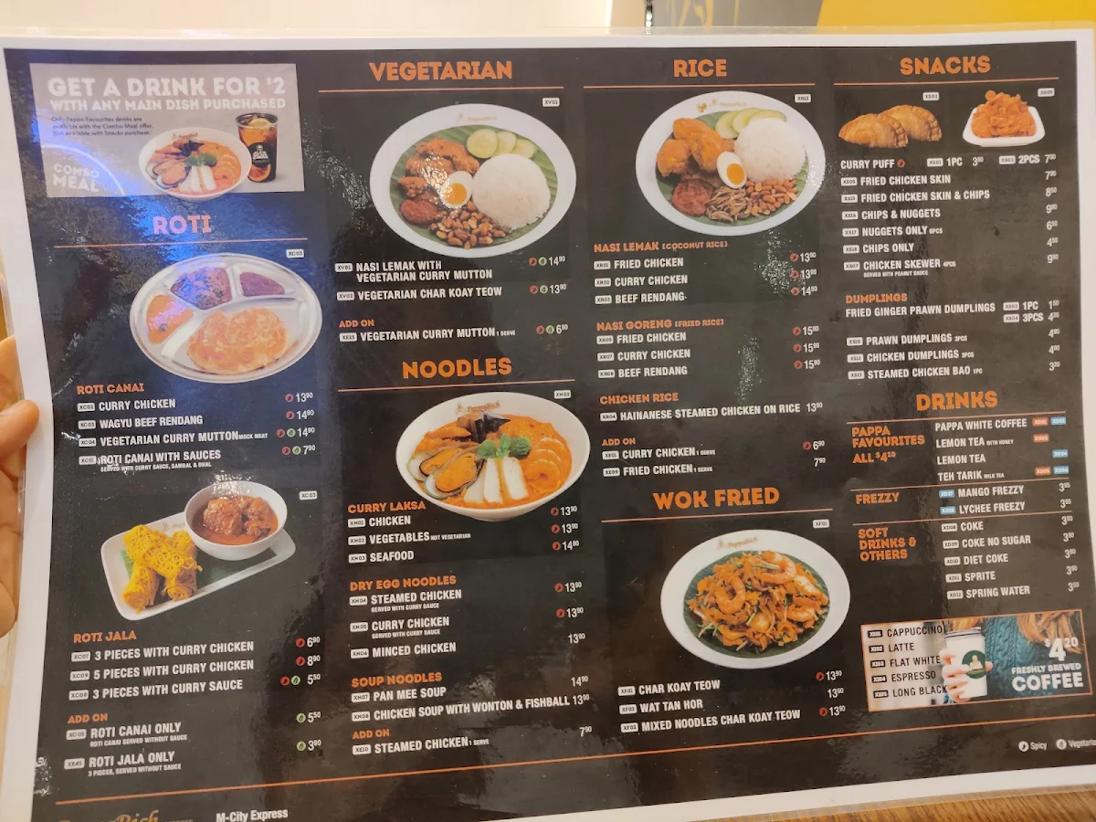 Menu, PappaRich M-City