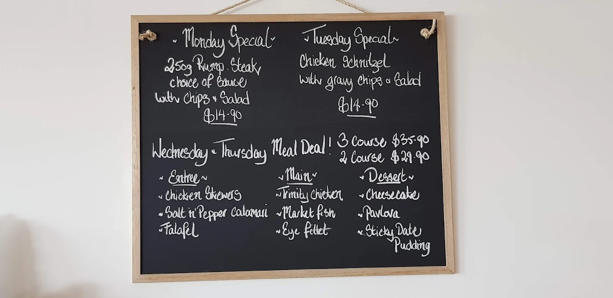 Menu, Trinity Beach Tavern
