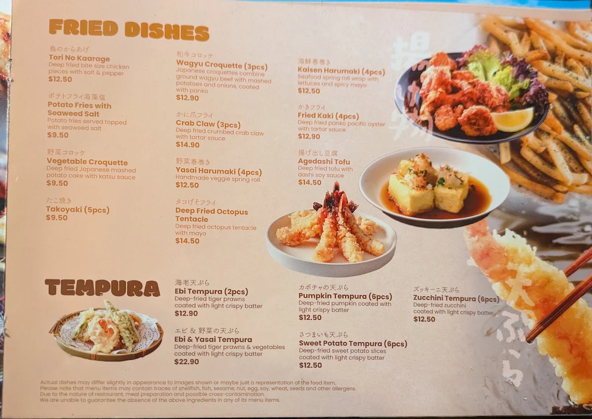 Menu, Dohtonbori (Docklands)