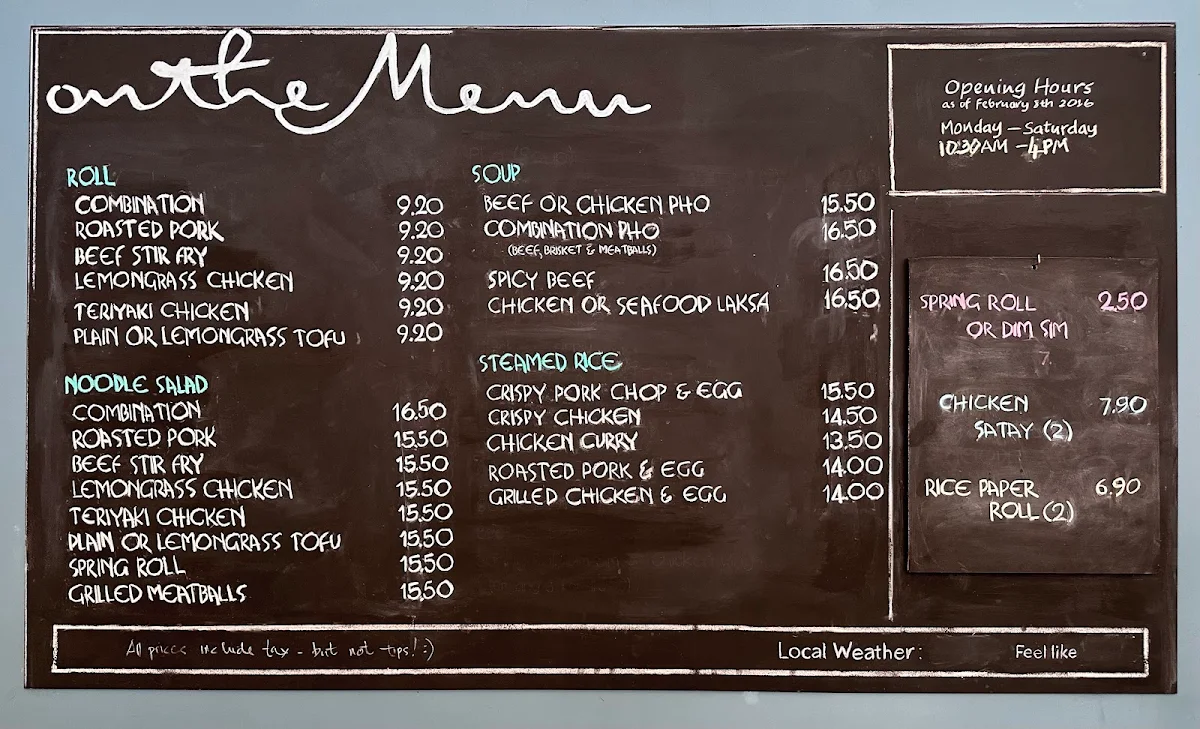 Menu, Bite Mi Vietnamese Street Food