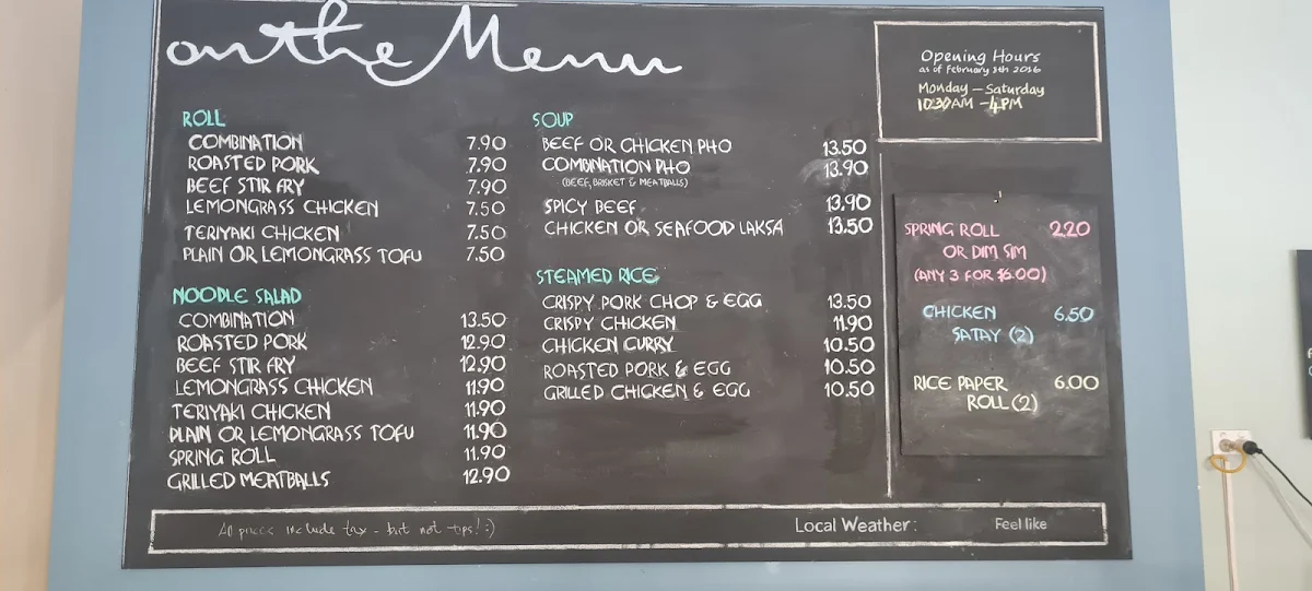 Menu, Bite Mi Vietnamese Street Food
