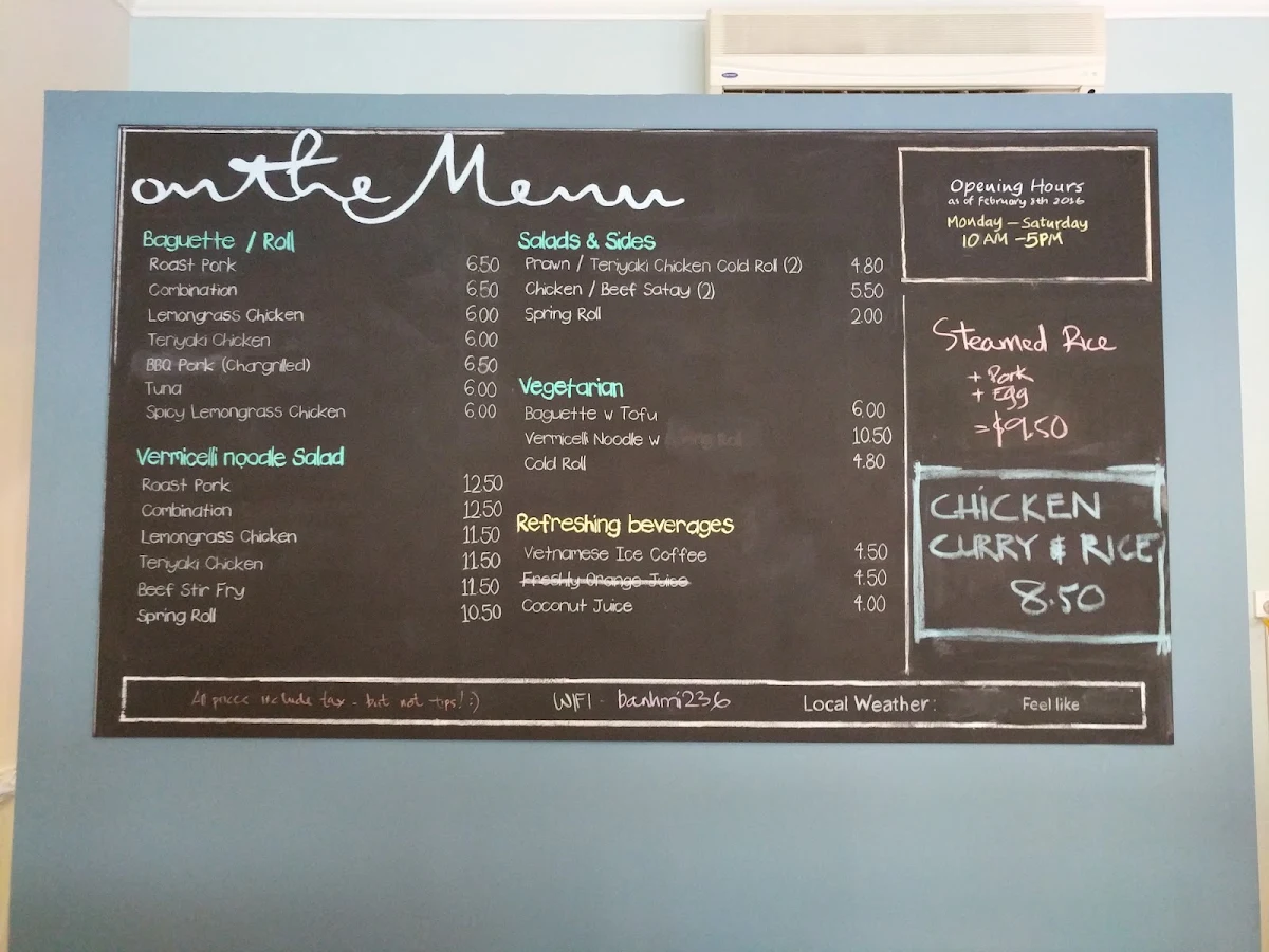 Menu, Bite Mi Vietnamese Street Food